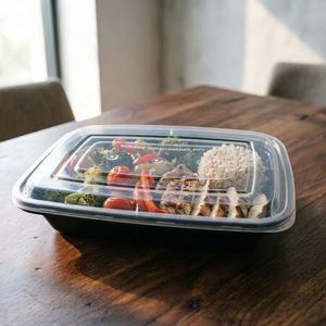 Contenants alimentaires Deli Meal Prep 32 oz à 1 compartiment avec couvercle transparent |   Boîte micro-ondable, congélable et lavable au lave-vaisselle - Product Image 1