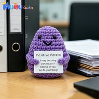 Venta al por mayor de Amigurumi personalizado: Patata Positiva Morada de Ganchillo Sonriente, Juguete Tejido para Alivio del Estrés, Suministro a Granel, Fabricante de Regalos