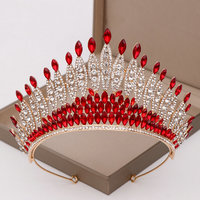 Couronne diadème de mariée en cristal rouge, couronne, bijoux pour diadème, tiare de mariée pour femmes, nouvelle collection