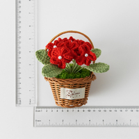 Panier en rotin Amigurumi fait main, motif Mignonnes-Mouettes, mini cadeau floral apaisant pour la décoration de bureau et de la maison