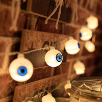 Guirnalda de Luces LED de Halloween con Ojos Fantasmagóricos, Funciona con Pilas, para Decoración de Jardín, Hogar, Fiestas y Casas Encantadas
