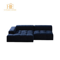 Cremefarbenes Breitsitz-Wolkensofa, Modernes L-förmiges Weiches Stoff-Ecksofa-Set für Villa, Wohnzimmer & Apartment