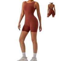 Aoyema Combinaison de yoga sans couture à dos en V Combinaison d'entraînement 1 pièce Combinaison de yoga de fitness serrée pour femmes