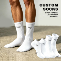 (KH) Chaussettes de sport athlétiques en coton pour hommes, modèle tube, personnalisables avec logo brodé, design tricoté sur mesure