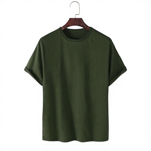 เสื้อยืดสีเขียวกรมท่า ทรงปกติ เสื้อผ้าผู้ชาย ลายพิมพ์เรียบ น้ำหนักเบา มีสินค้าในสต็อก ทนทาน แห้งเร็ว สำหรับขายส่ง - Product Image 1