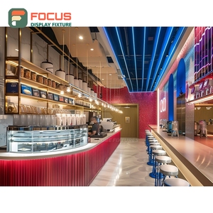 Custom Coffee Display Cabinet Glass Front Pastry <b>Shelf</b> Black <b>Walnut</b> Cafe Display Cabinet - Product Image 5