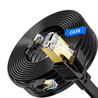 Kabel Patch Ethernet Cat8 RJ45 UTP FTP SFTP dengan Tembaga Bebas Oksigen, Panjang Sesuai Pesanan 1m/5m/10m/50m/100m