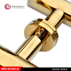 Manija de puerta de vidrio de acero inoxidable, elegante, circular, dorada, grande, alta gama - Product Image 5