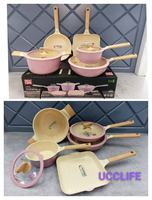 UCCLIFE 15-Piece Non Stick Cookware Set - PFAS Free Induction Kitchen Pots & Pans With Utensils