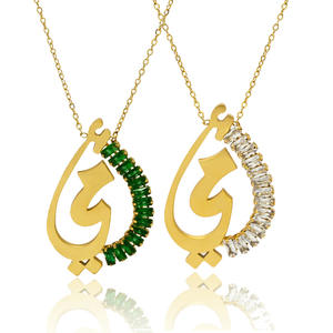 Colar de Moda com Pingente de Aço Inoxidável com Caligrafia Árabe Islâmica em Zircônia para Mulheres, Atacado 2026 Novo - Product Image 1