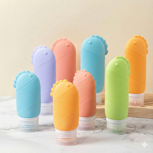 Bouteilles de voyage mignonnes sans BPA pour shampoing et après-shampoing, anti-fuite, forme unique, flacons séparés pour kits de voyage - Product Image 1