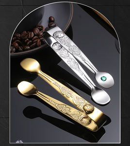 Pince à glace vintage en acier inoxydable Syh1213 pour cuisine, outils de bar au design artisanal avec clip de service en métal floral pour aliments – Vente en gros - Product Image 4