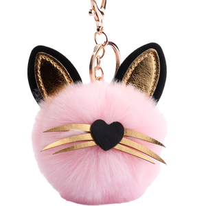 Portachiavi con puffball in vero Poms - Product Image 1