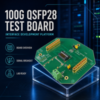 Kits de développement de cartes de test 100G QSFP28 à débit de données 4x25 Gbit/s pour la validation du diagramme oculaire et du BER des modules optiques en laboratoire