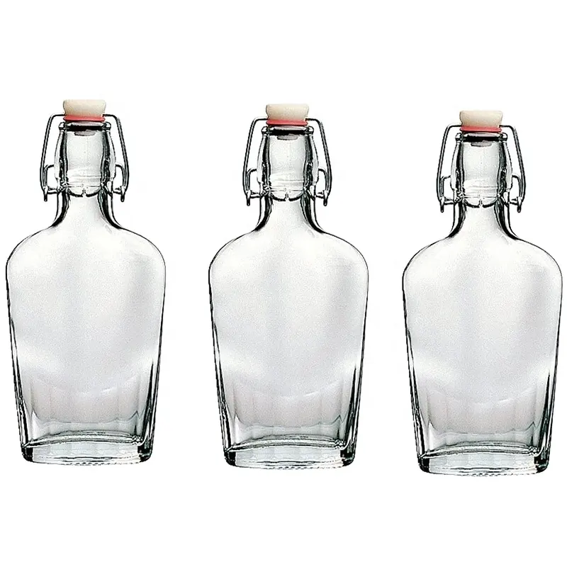 8,5 unzen (250 ml) tasche Glaskolben Klarglas Flasche mit Schaukel Top Tasche wodka Whisky Bourbon Scotch Geschenke flasche Glaskolben