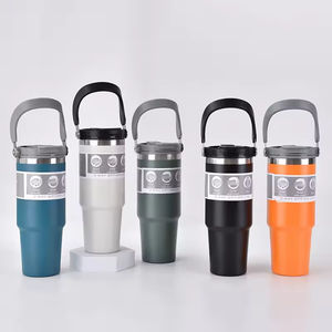 Nouveau Gobelet Isotherme à Double Paroi en Acier Inoxydable de 30 oz avec Couvercle Rabattable, Grande Capacité, Portable, pour Boissons Chaudes et Glacées avec Couvercle à Paille - Product Image 1