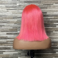 Perruques Bob en cheveux humains transparentes pour perruque frontale, densité 180%, cheveux indiens Remy lisses, sans colle, SDD Double Drawn, courtes