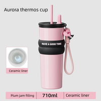 Vaso Térmico de Gran Capacidad con Aislamiento al Vacío, Antiderrames, Apto para Lavavajillas, Unisex, de Alta Calidad, con Pajita para Café y Hielo