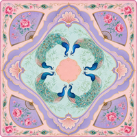 Alas Mahjong Desain Khusus Pink Peacock Palace, Alas Karet Anti Bau, Dapat Dilipat, Ramah Lingkungan, Bebas Lipatan, Kemasan Gulung untuk Permainan Kartu