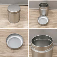 Boîtes en fer blanc personnalisées de 30g et 50g pour poudre de café, thé et matcha, format voyage, finition mate, avec anneau de traction, qualité alimentaire, vente en gros