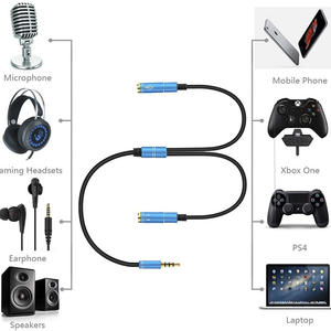 JMax हेडसेट एडाप्टर y स्प्लिटर 3.5 मिमी पुरुष से 2 महिला केबल और ऑडियो हेडफ़ोन कनेक्टर के साथ अलग-अलग माइक और ऑडियो हेडफोन कनेक्टर - Product Image 5