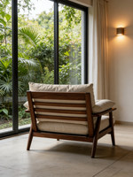 Fauteuil simple en bois massif, idéal pour le salon ou la chambre, un fauteuil simple de style vintage