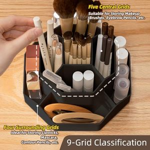 360 °   Organizador Giratorio para Brochas de Maquillaje con 9 Ranuras, Organizador de Maquillaje para Encimera, Organización de Maquillaje para Escritorio, Baño - Product Image 2