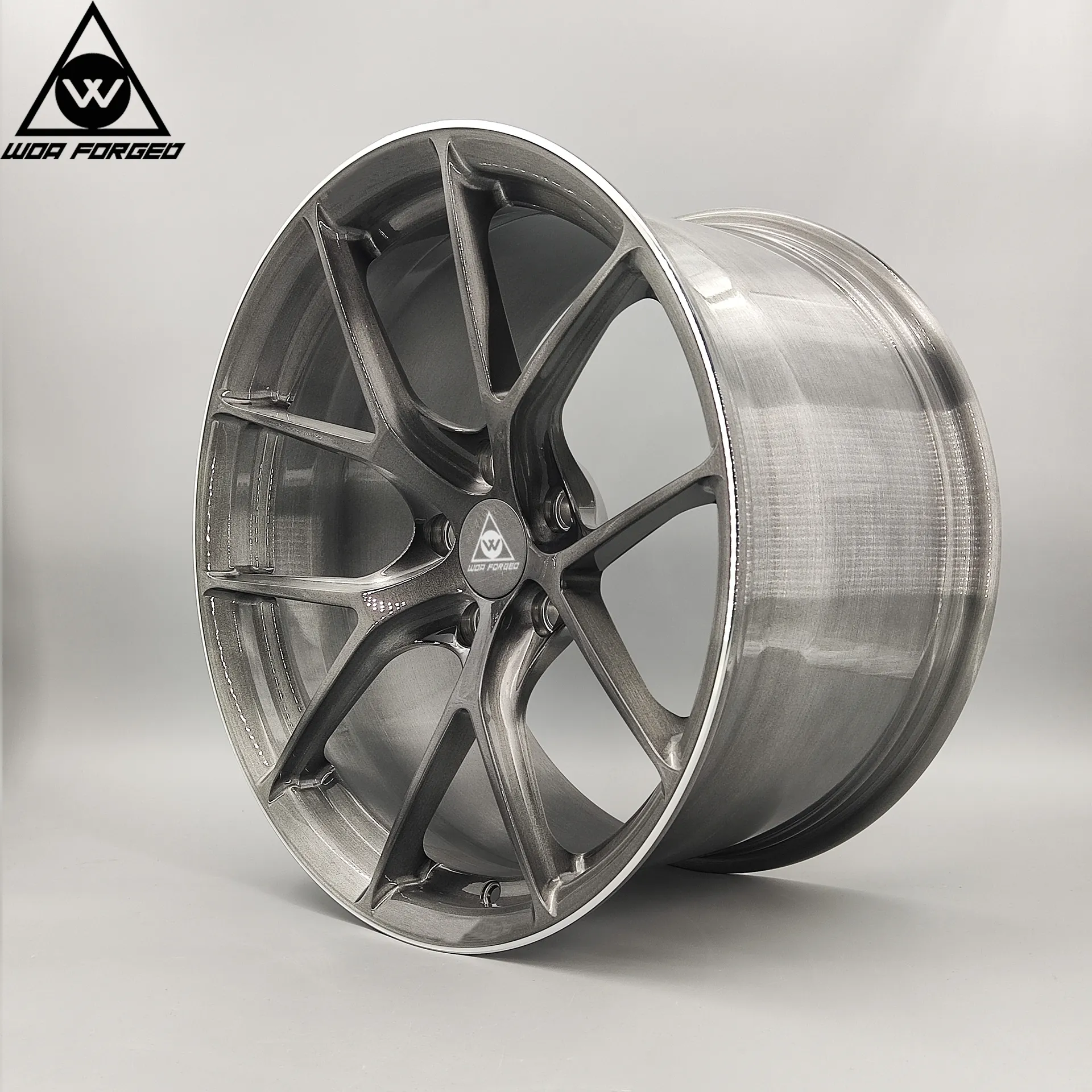 Brushed grey Custom Wholesale New Design 18 inch alloy wheels Aluminum Alloy wheel 1 Piece Forged Car Wheels fit for P101