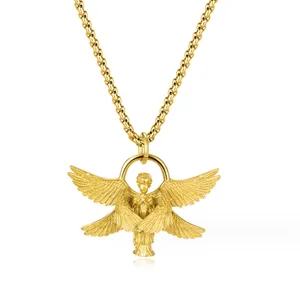 Stainless steel new arrival golden supplier angel necklace 18k gold angel necklace