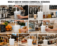Pompe distributrice de sirop de qualité alimentaire avec conteneur de grande capacité pour la préparation de boissons dans les restaurants commerciaux