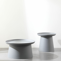Prix de Gros Direct Usine Ensemble de Tables Basses Roulantes Rondes en Plastique, Petites Tables d'Appoint et Tables Centrales pour Salon Moderne