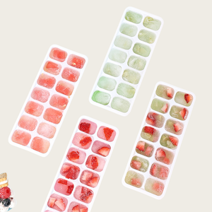Bacs à glaçons en silicone souples à démoulage facile, 14 compartiments, avec couvercle amovible anti-débordement, pour glaçons doux pour enfants - Product Image 2