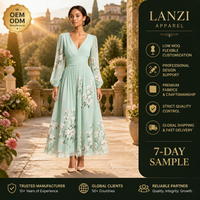 Robe longue sur mesure en polyester à col en V et taille haute, motif floral aquarelle, idéale pour le bureau, la mère du marié ou une invitée de mariage