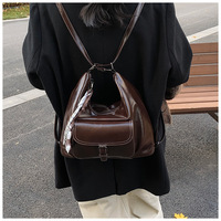 Sac à dos fourre-tout rétro en PU pour femme, pliable, grande capacité, sac à bandoulière, sac à main décontracté pour le shopping, les voyages et l'usage quotidien – Collection Hiver 2026