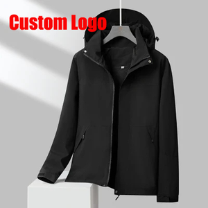 男女时尚定制刺绣可拆卸帽子防风衣防水夹克 - Product Image 1