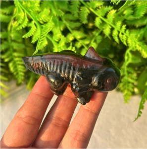 งานแกะสลักคริสตัลหินธรรมชาติรูปสัตว์ แกะสลักอักซอลอตล์จากคริสตัลสำหรับตกแต่ง ขายส่ง - Product Image 3