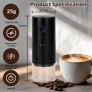 Small Cordless <b>Mini</b> Coffee Bean <b>Grinder</b> Portable USB Electric Rechargeable Coffee <b>Grinder</b> for Coffee Bean - Product Image 2