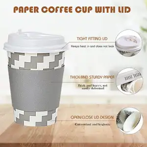 Fábrica novos produtos 10oz 12oz 16oz 20oz bebidas quentes descartáveis logotipo personalizado café copo de papel