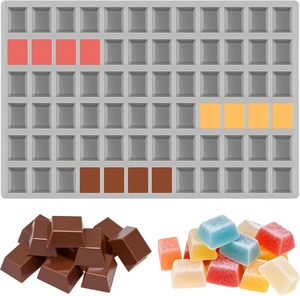 Moldes de Silicona Cuadrados Mini de 100 Cavidades para Chocolate, Dulces, Gomitas, Caramelos, Gelatina, Cubitos de Hielo y Golosinas para Mascotas - Product Image 1