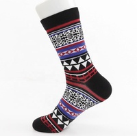 Calcetines SOXTOWN Étnicos para Hombre, Diseño Bohemio con Cactus Aztecas, Geométricos, Retro, Casuales, Transpirables, 100% Algodón, Importados