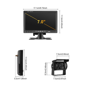 Podofo 7 ''tín hiệu kỹ thuật số không dây sao lưu máy ảnh màn hình IP68 không thấm nước tầm nhìn ban đêm BSD + Phía sau xem máy ảnh cho xe tải xe buýt <span class=keywords><strong>RV</strong></span> - Product Image 5