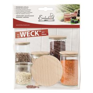 Tapas de madera Weck de haya de 60 mm para tarros de conservación y almacenamiento - Product Image 1