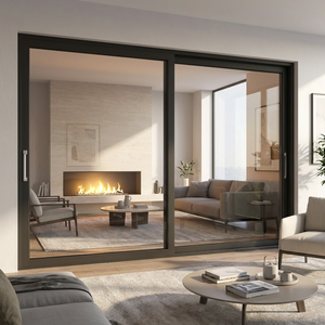 Portes coulissantes en aluminium pour patio, intérieur/extérieur, modernes, insonorisées, étanches, économiseuses d'énergie, pour chambre, hôpital, hôtel - Product Image 1