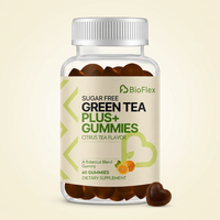 Gummies au thé vert sans sucre 500mg équivalent 60 unités saveur thé aux agrumes antioxydant complément alimentaire OEM ODM marque privée