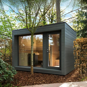 Sauna électrique extérieur avec vestiaire - Design finlandais, fenêtre en verre, durable - Product Image 2