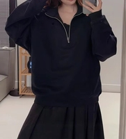 Ensemble 2 pièces unisexe streetwear personnalisé en velours de coton épais, coupe ample, manches longues, respirant, pour l'hiver
