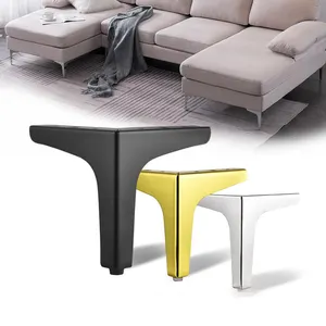Patas de sofá de tela de tres plazas para sala de estar, gran oferta, precio súper bajo, patas de sofá de Metal de tres puntas para soporte de muebles