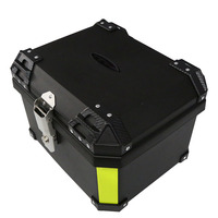 Caja superior de plástico PP para motocicleta, caja trasera modificada para motocicleta, se puede personalizar con patrones, 45 litros, negro, Jiangsu