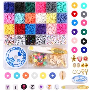 Perles en argile polymère plates et rondes de 6 mm, fabrication artisanale, kit de perles en argile polymère pour la création de bijoux, vente chaude 2024 - Product Image 2