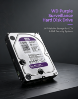 Disque dur CMR violet de 3,5 pouces, 5400 tr/min, 1 To-10 To, SATA III, 64 Mo de cache, pour système de caméra de surveillance AHD CCTV, en métal, fabriqué aux États-Unis